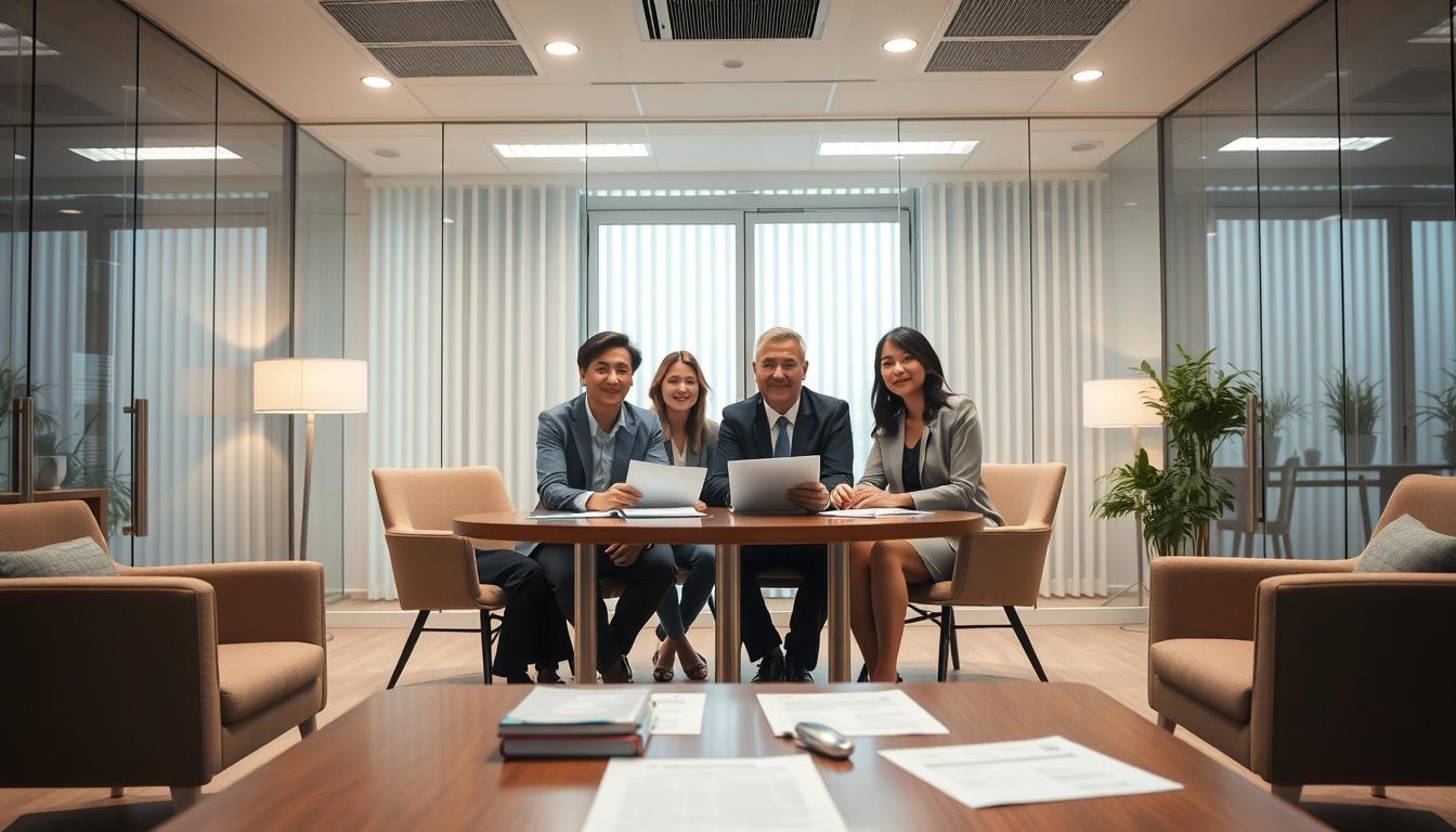 Family reviewing legal documents